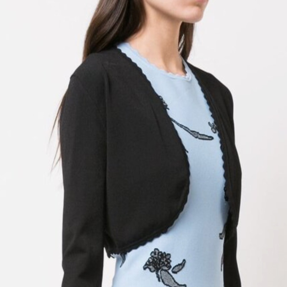 Carolina Herrera Black Cropped Bolero Jacket